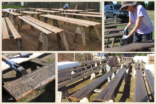 siding and beams staining process